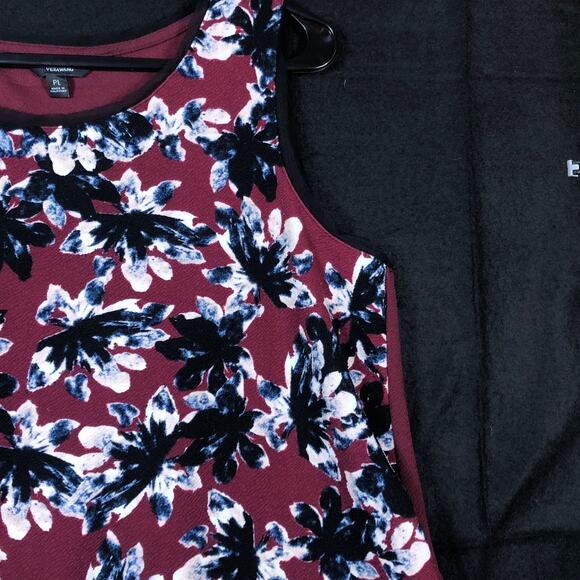 Vera Wang Womens Blouse Multicolored Floral Petite Sleeveless Stretch LP - Picture 5 of 12